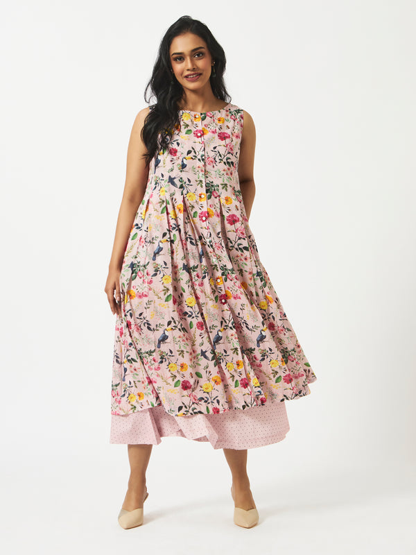 Mosegi-Pink Floral Dress