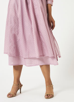 Mosegi-Pink Polka Dot Dress