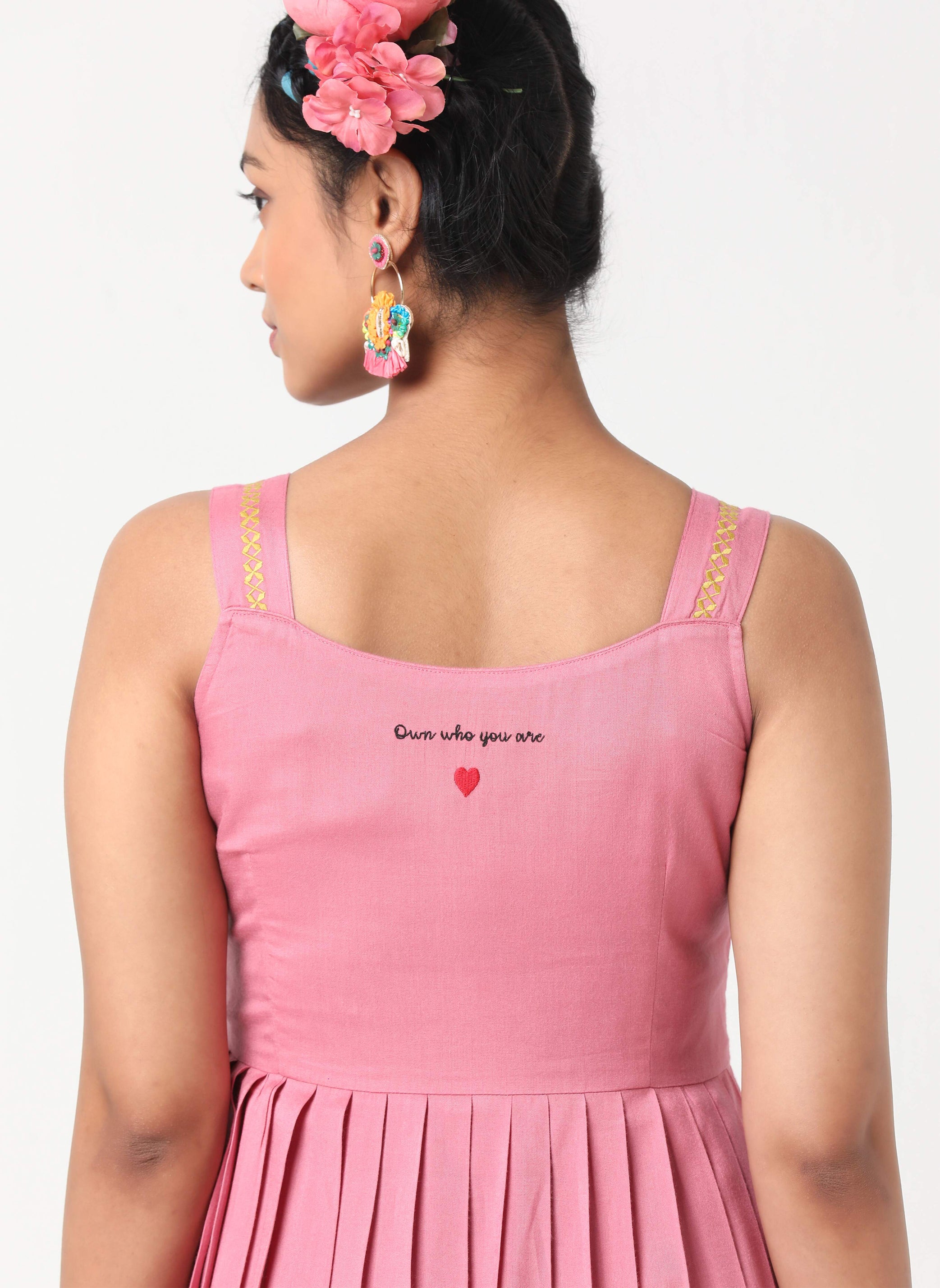 Mosegi-Pink strappy dress