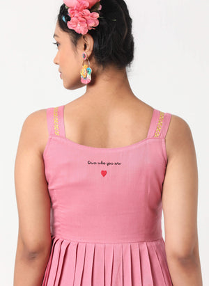 Mosegi-Pink strappy dress