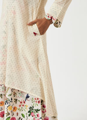 Mosegi- Offwhite Digital Printed Layered Dress