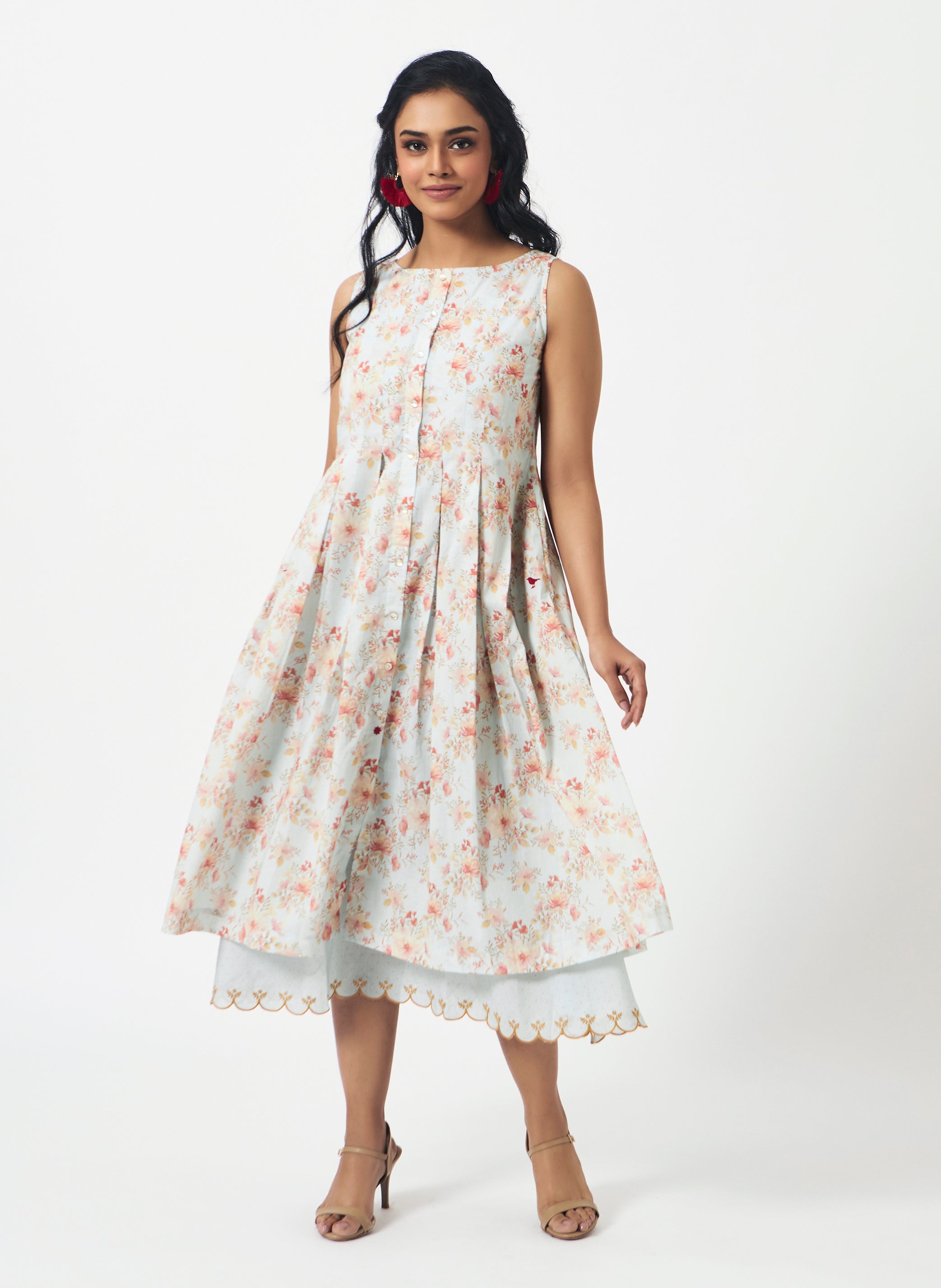Mosegi- Sage green Digital Printed Dress