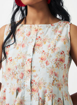 Mosegi- Sage green Digital Printed Dress
