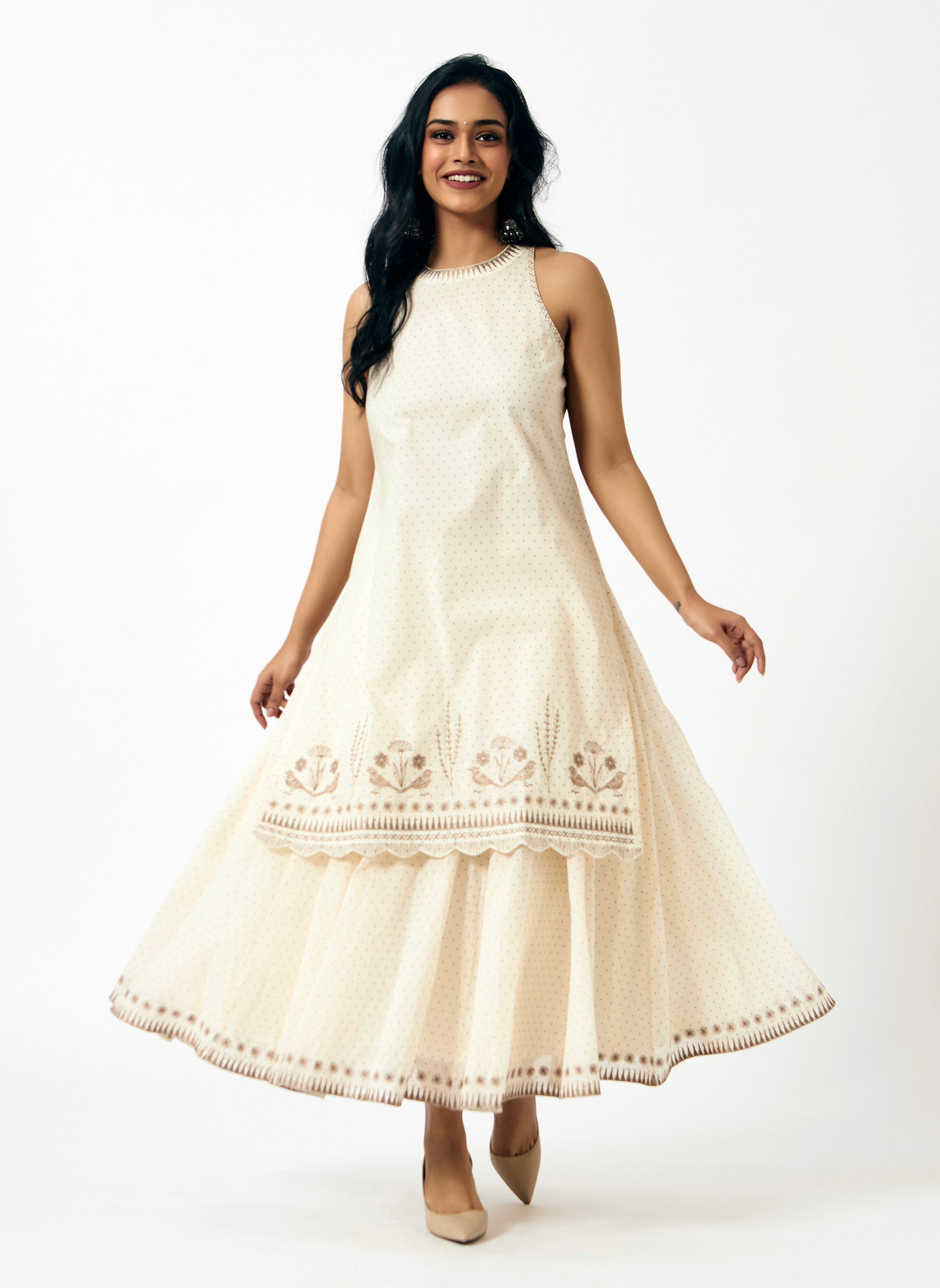 Mosegi-offwhite_kurta and skirt_combo