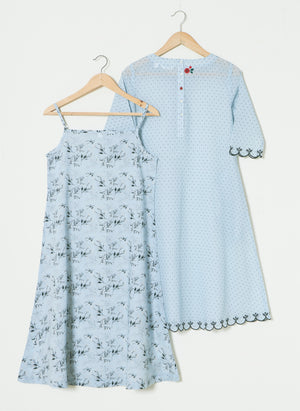 Mosegi -Blue layered dress