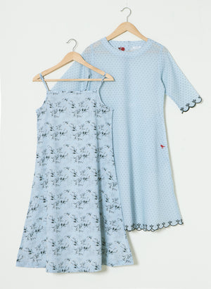 Mosegi -Blue layered dress