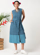 Handloom cotton sleeveless embroidered dress MSG62B