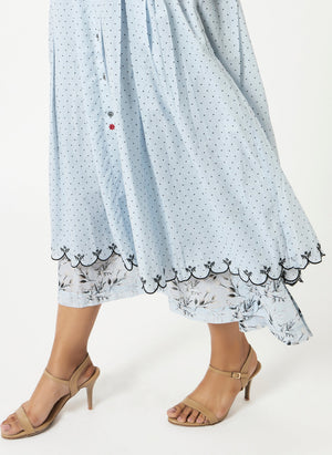 Mosegi-Light Blue Layered Dress