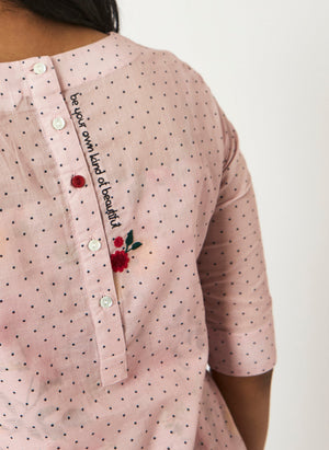 Mosegi-Pink Cotton Layered Dress