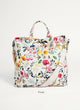 Off white floral printed organic cotton Canvas bag