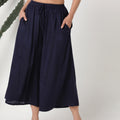 Navy flared pants with pockets MSG05BTM