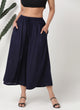 Navy flared pants with pockets MSG05BTM