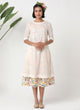 Organic cotton layered A-line dress with embroidery - MSG06