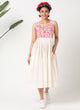 Off-white handloom cotton strappy dress with embroidery MSG155A