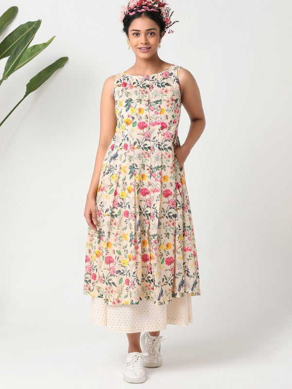 Organic cotton layered dress - MSG50A