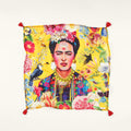 Yellow Frida Kahlo printed organic cotton scarf