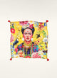 Yellow Frida Kahlo printed organic cotton scarf