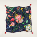 Navy floral printed organic cotton navy scarf