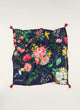 Navy floral printed organic cotton navy scarf